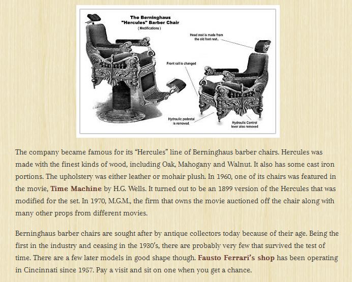 E berninghaus on sale barber chair