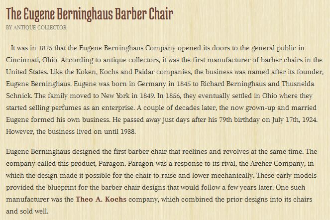 Berninghaus hercules barber chair discount